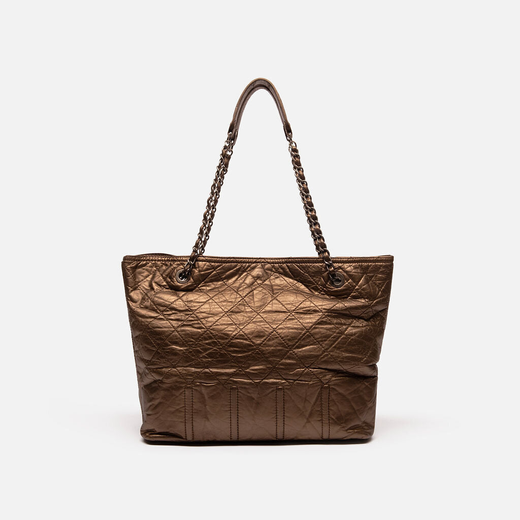 Chanel Bronze CC Quilted Zipped Tote