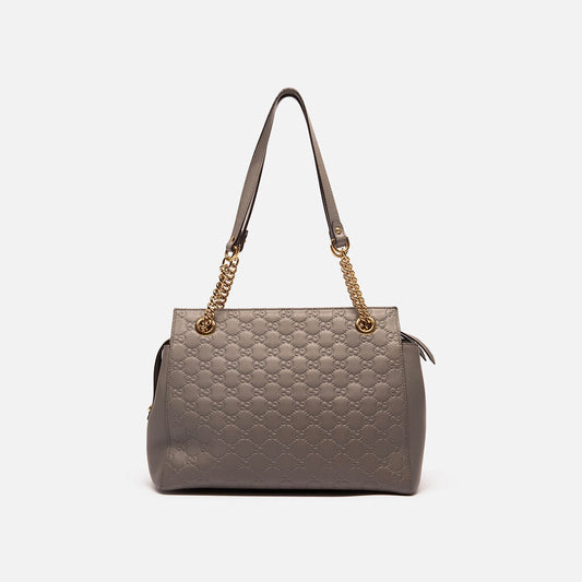 Gucci Grey Guccissima Medium Signature Tote
