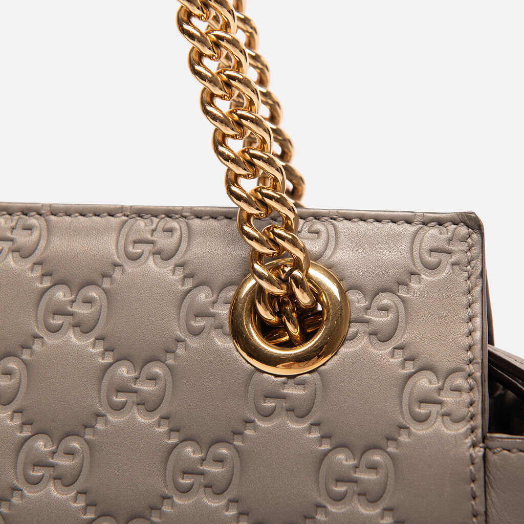 Gucci Grey Guccissima Medium Signature Tote
