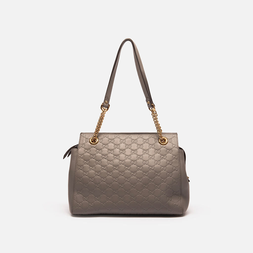 Gucci Grey Guccissima Medium Signature Tote