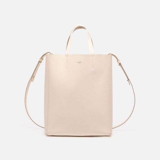 Celine White Small Vertical Cabas Tote