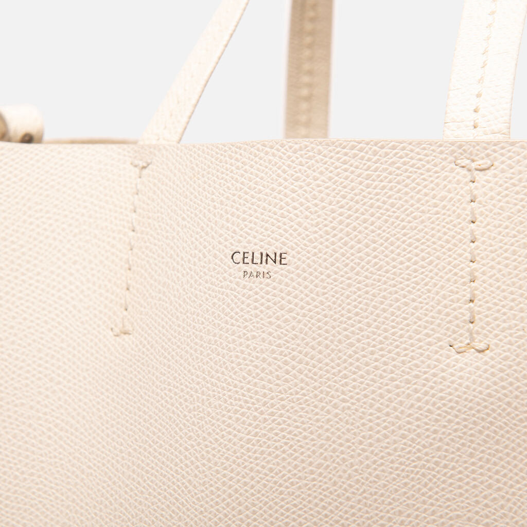 Celine White Small Vertical Cabas Tote