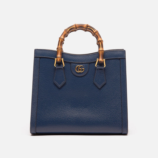 Gucci Dark Blue Diana with Bamboo Handle