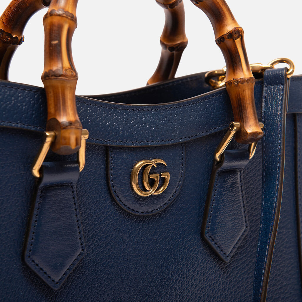 Gucci Dark Blue Diana with Bamboo Handle