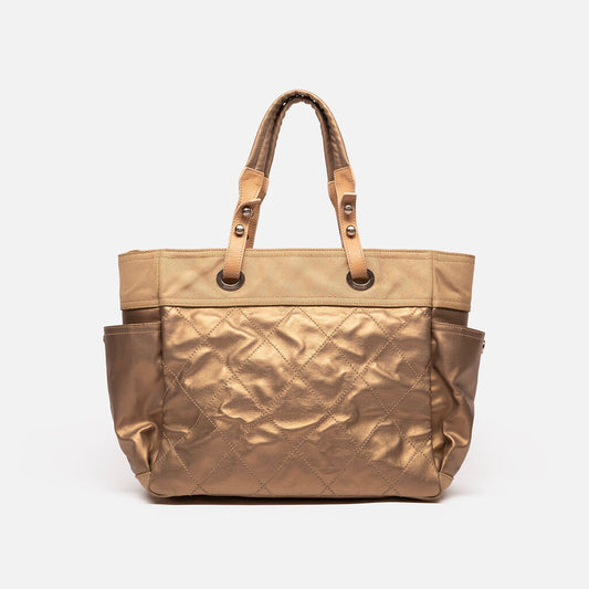 Chanel Gold Canvas Tote