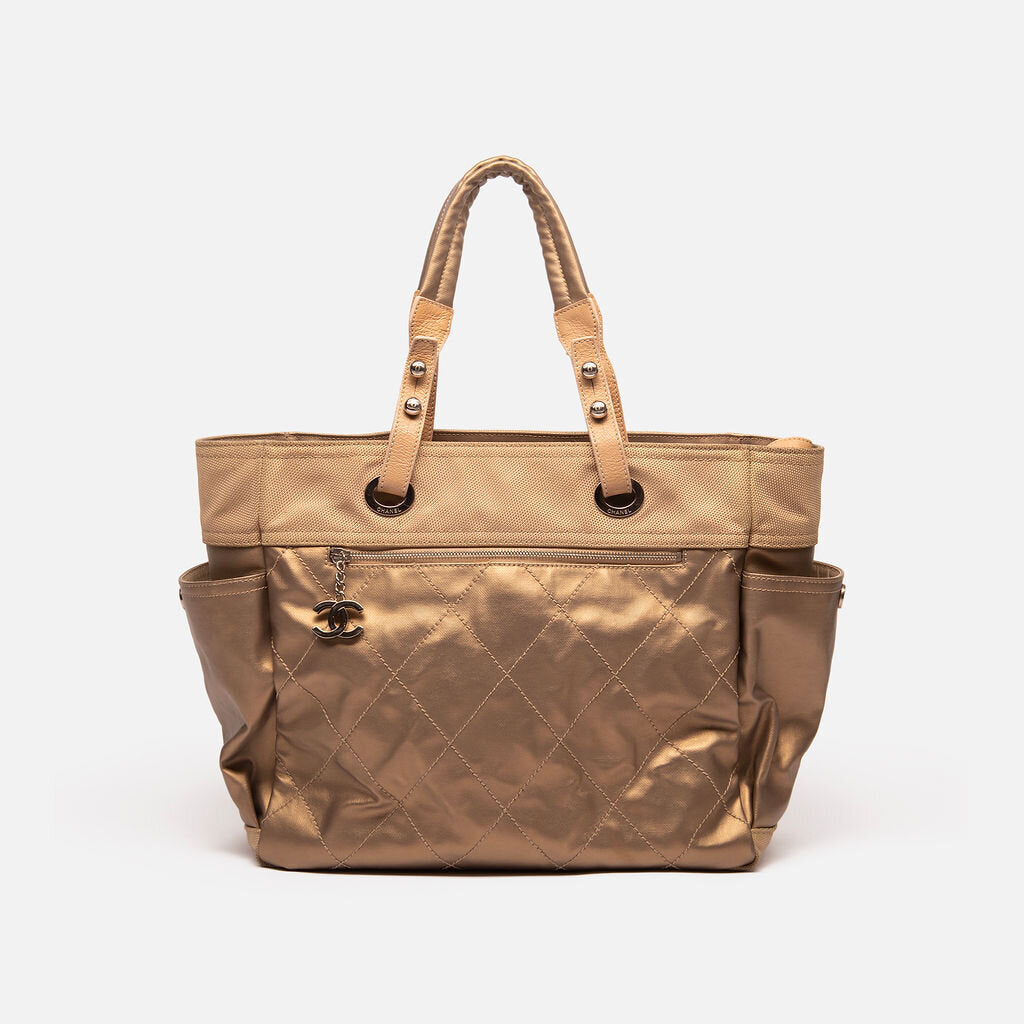 Chanel Gold Canvas Tote