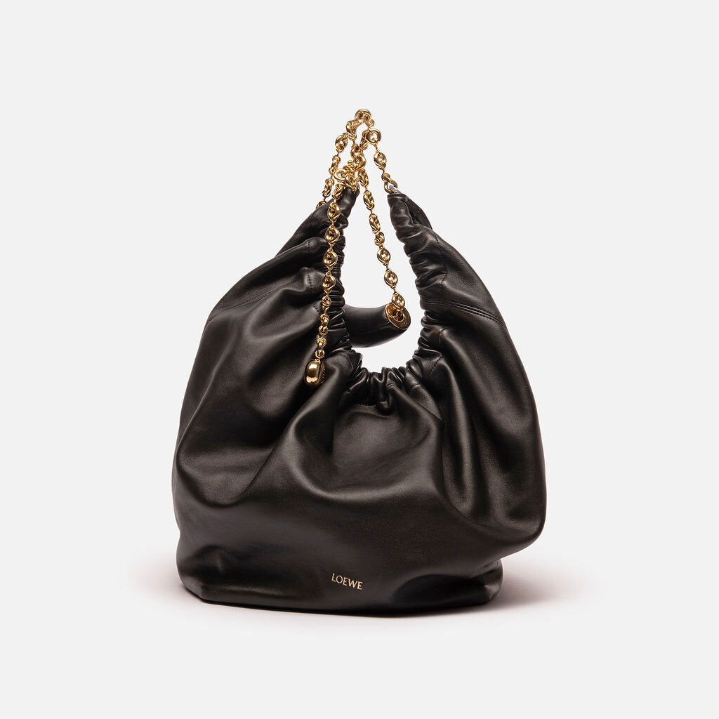 Loewe Black Leather Hobo Squeeze Bag