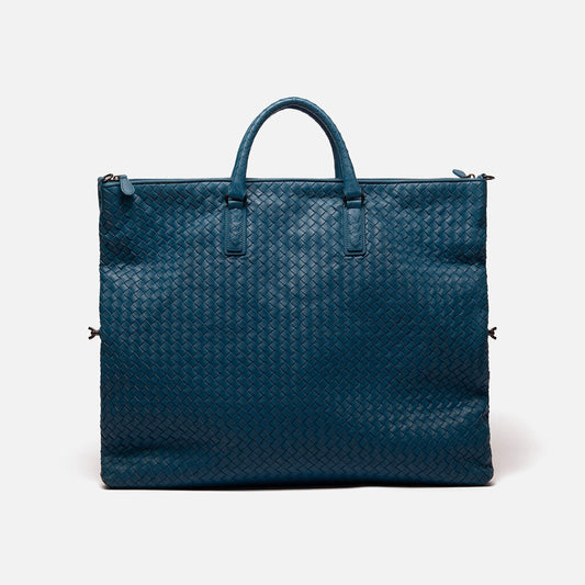 BV Bottega Blue Intrecciato Large Hobo