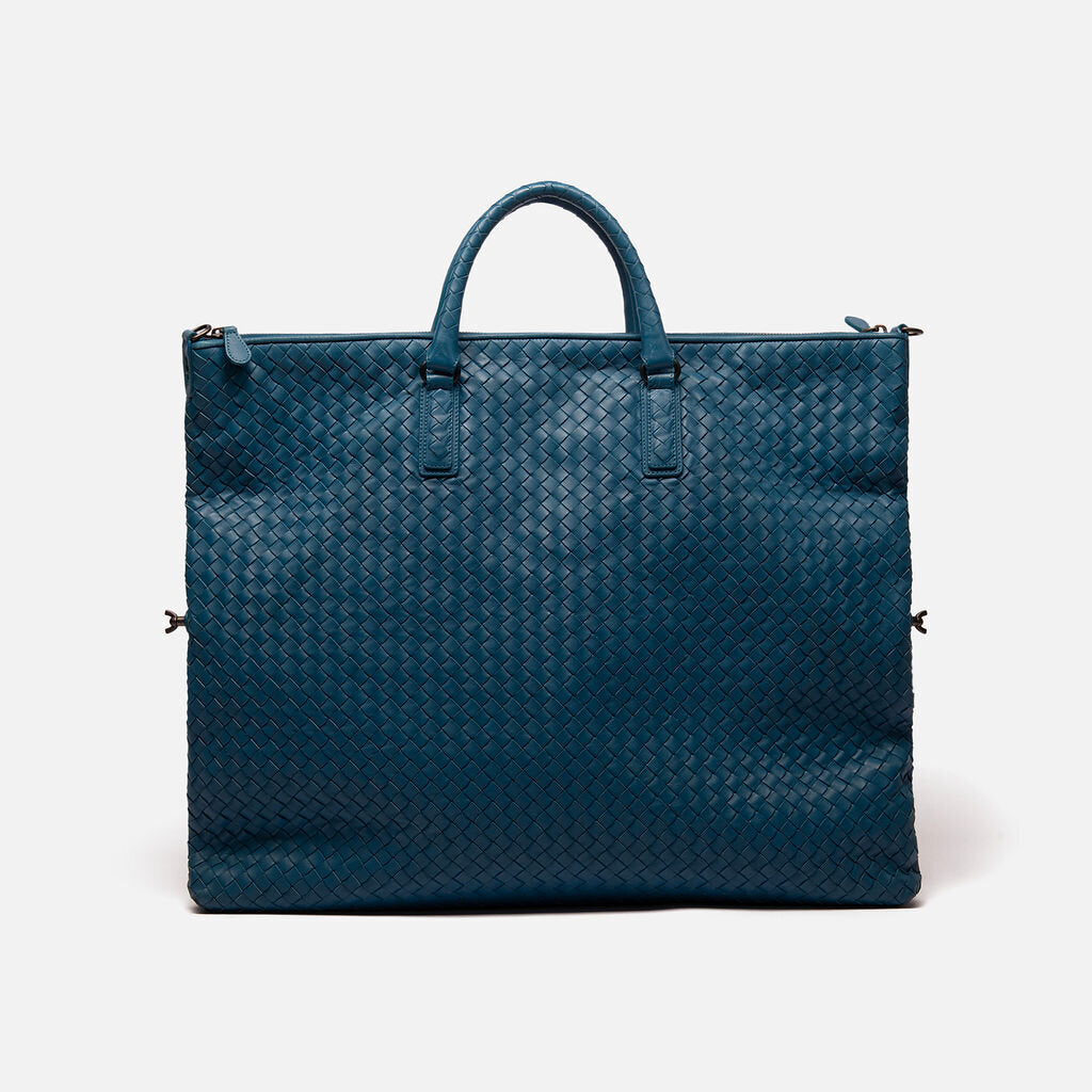 Bottega Veneta Blue Intrecciato Large Hobo