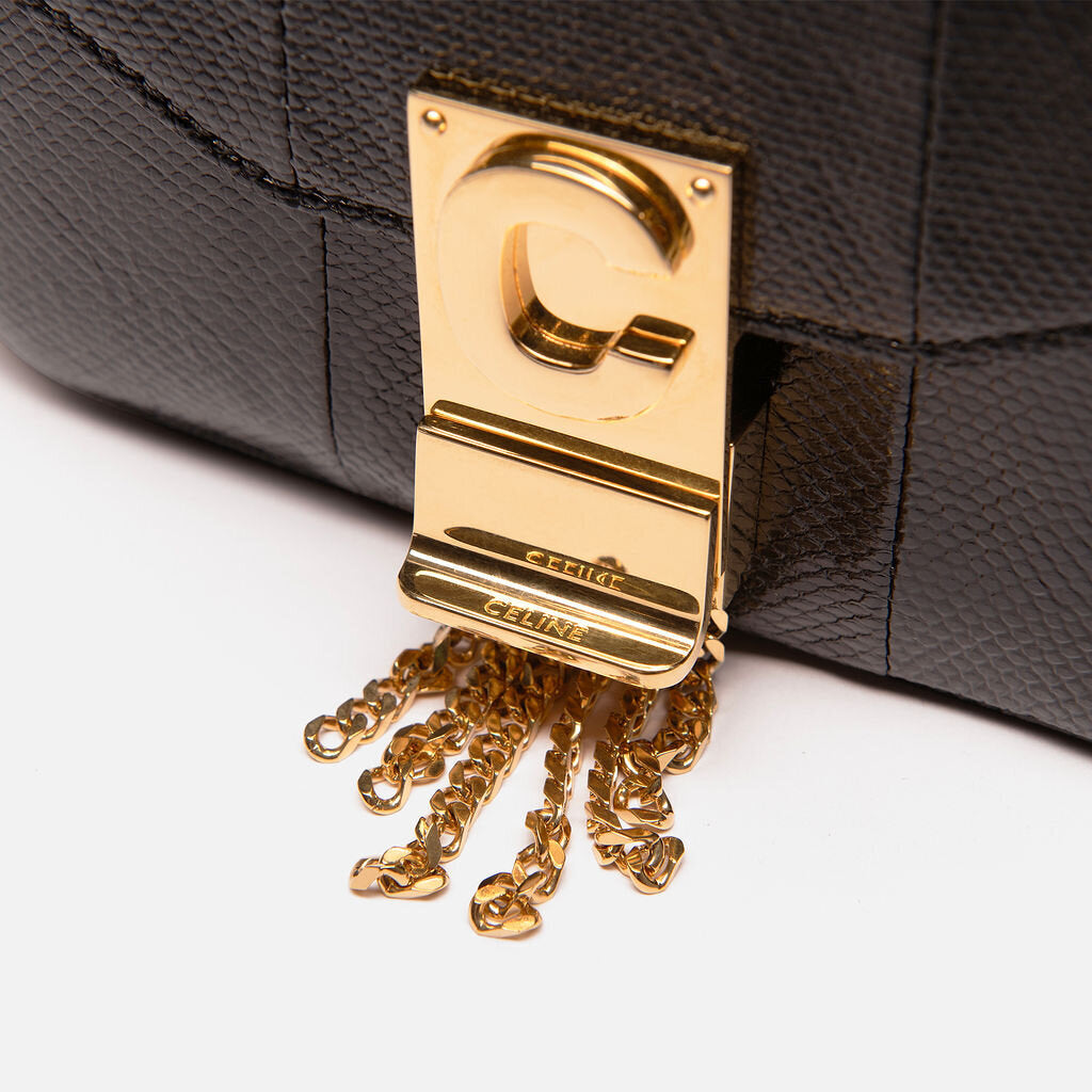 Celine Black Lizard Embossed Box Bag