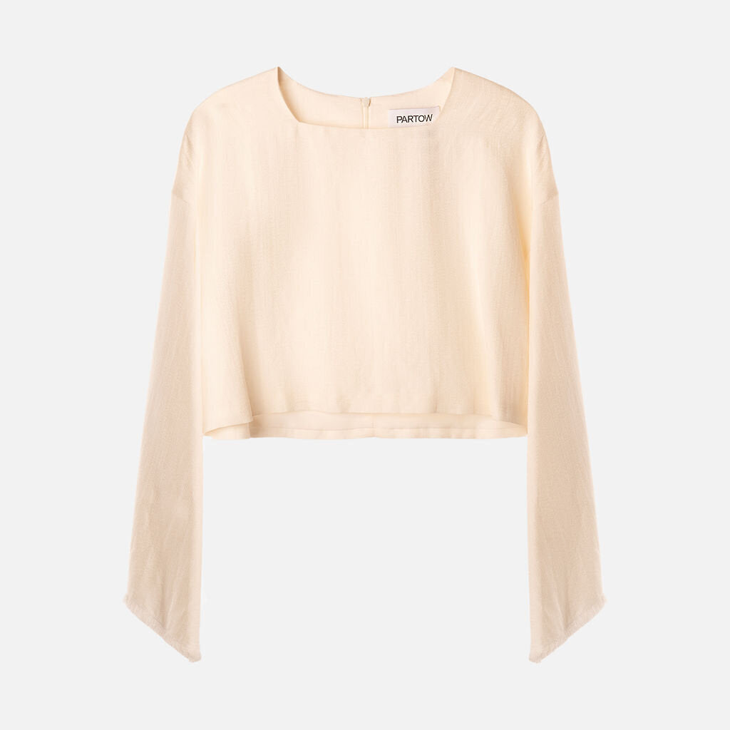 Partow Cream Raw Edge Top