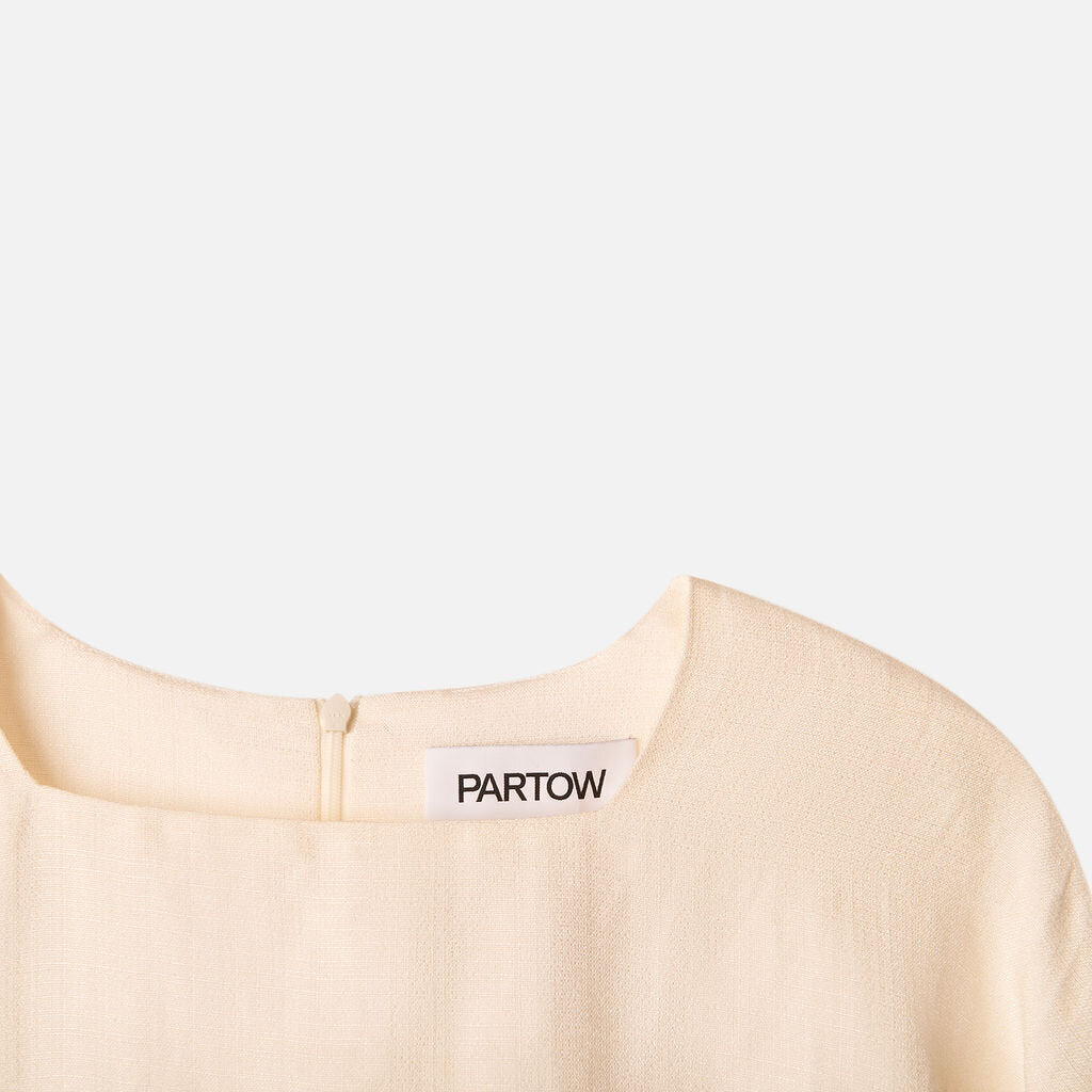 Partow Cream Raw Edge Top