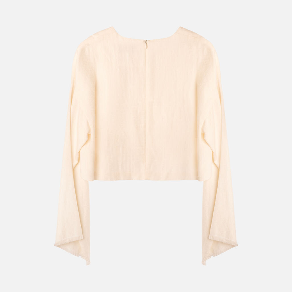 Partow Cream Raw Edge Top