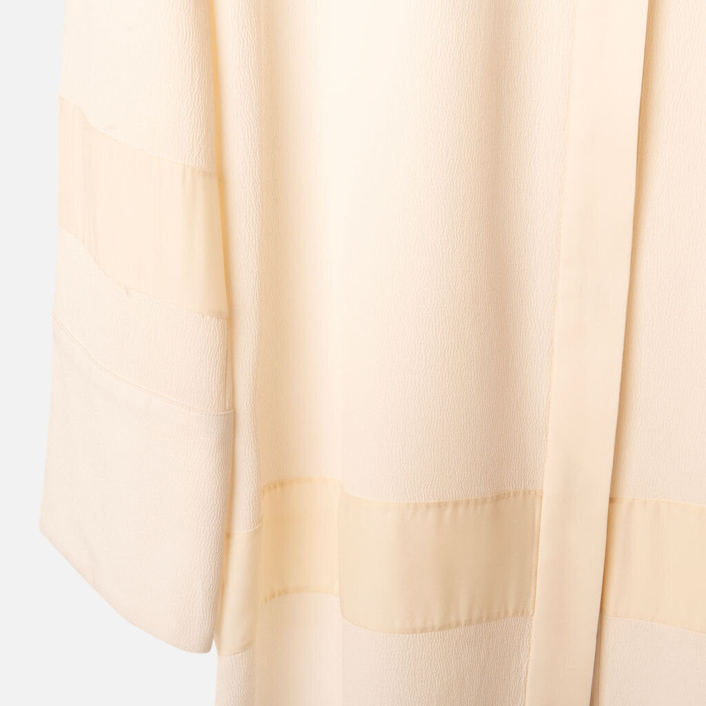 Nellie Partow Cream Crinkle Shirt Dress