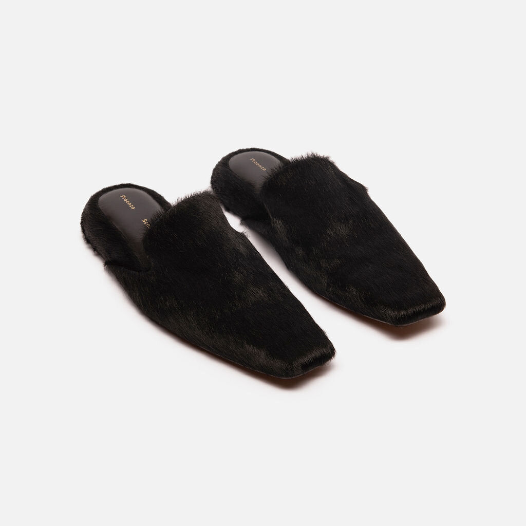 Proenza Schouler Black Calf Hair Mule