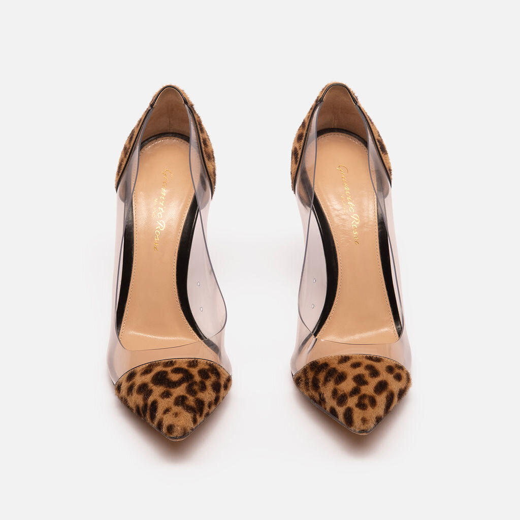 Gianvito Rossi Leopard Pony Hair PVC Pump
