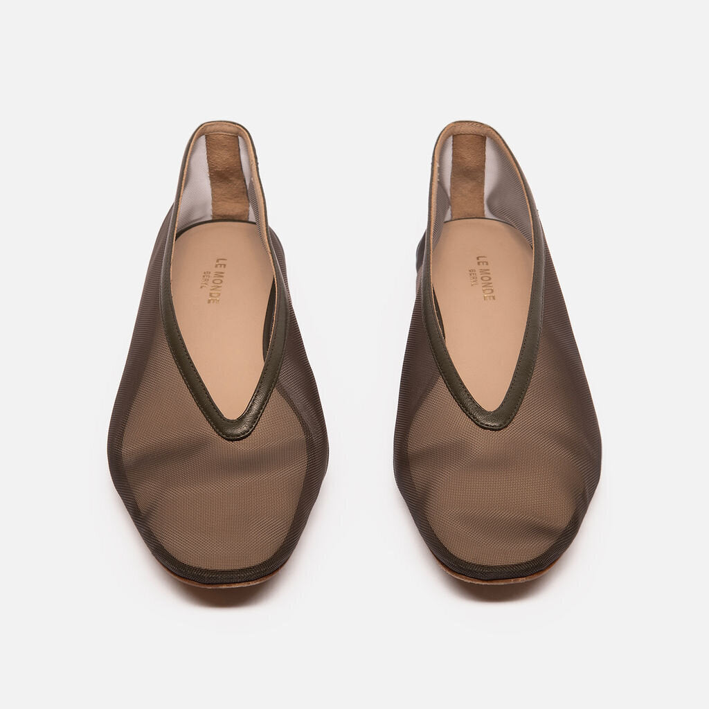 Le Monde Beryl Green Mesh Ballet Flats