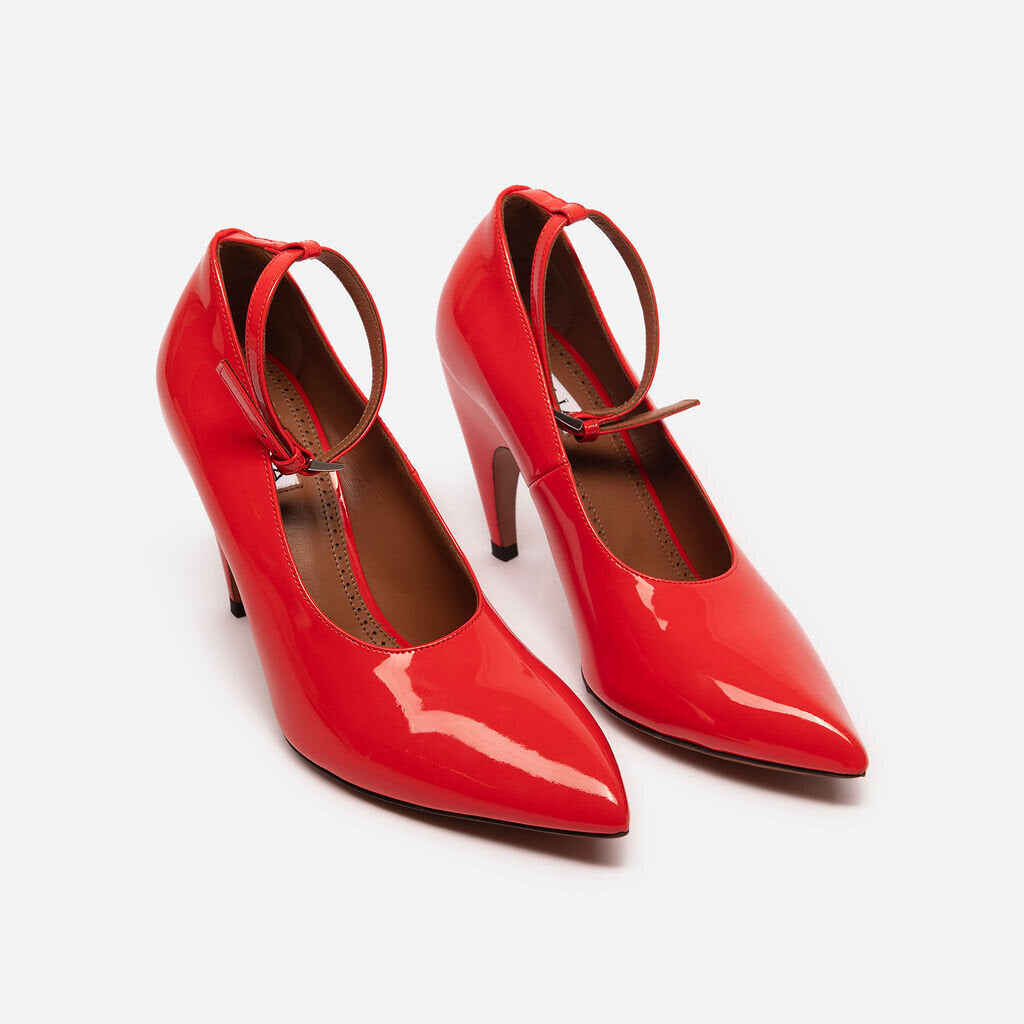 Alaia Red Patent Leather "Shark" Pumps