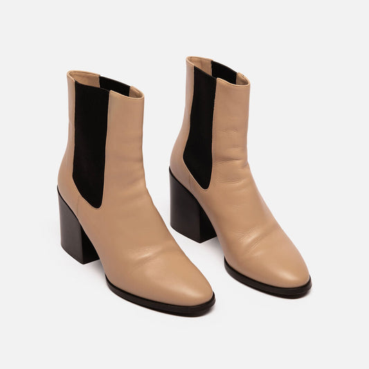 Dries Van Noten Taupe Leather Ankle Boot