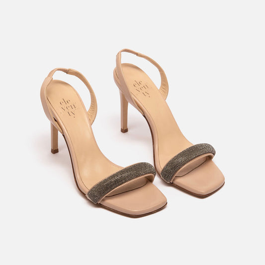 Eleventy Beige Crystal Heel