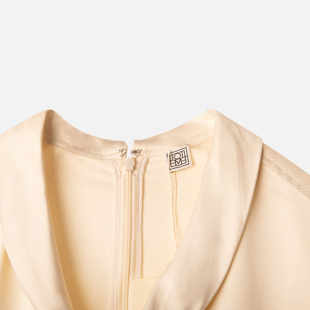 Toteme Cream Viscose High Neck Sleeveless Top