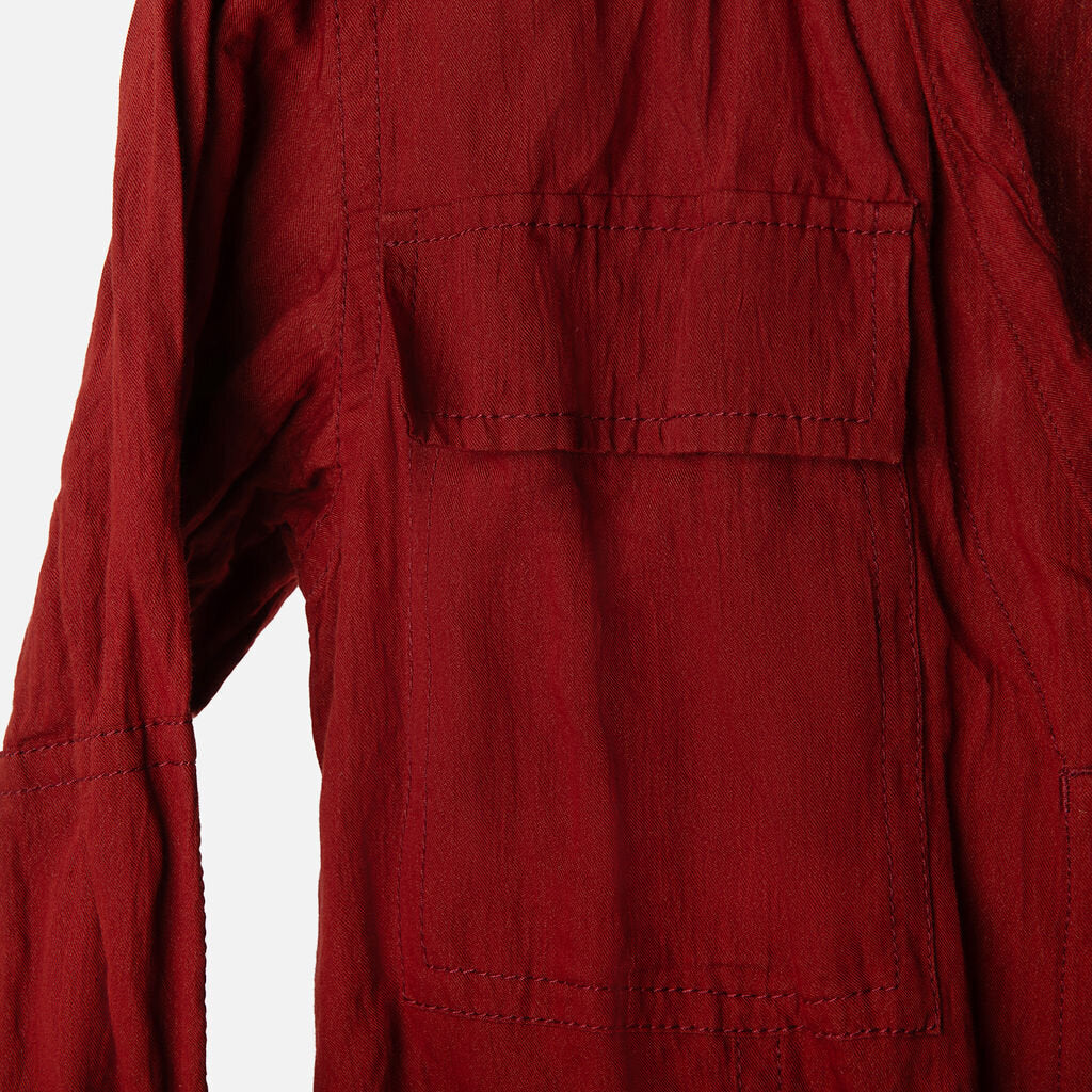 Ferragamo Brick Red Cotton Crinkle Jacket