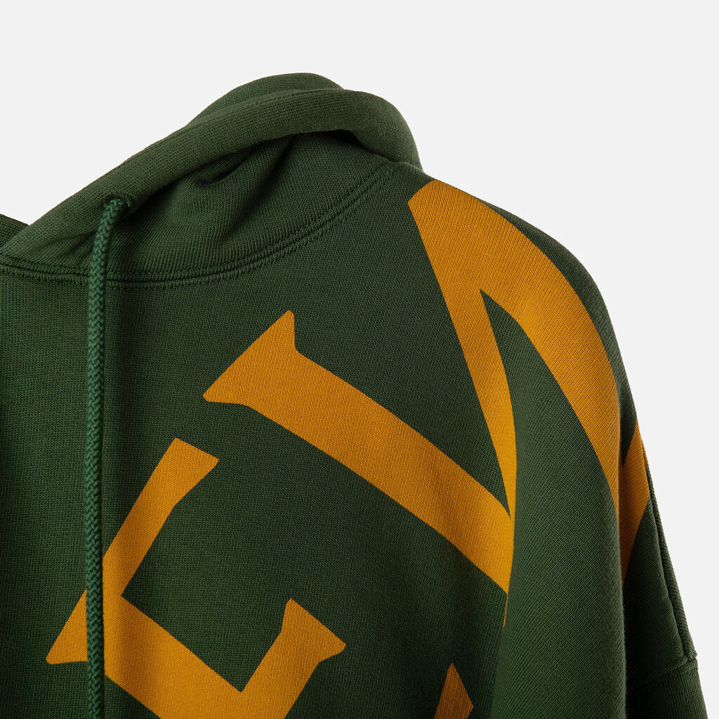 Loewe Men's Green & Yellow Cotton Logo Hoodie