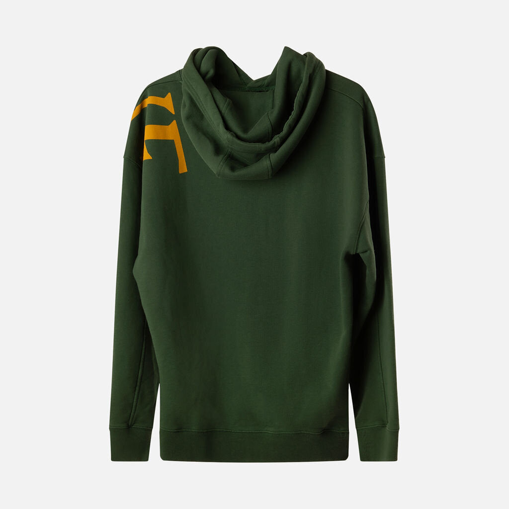 Loewe Men's Green & Yellow Cotton Logo Hoodie