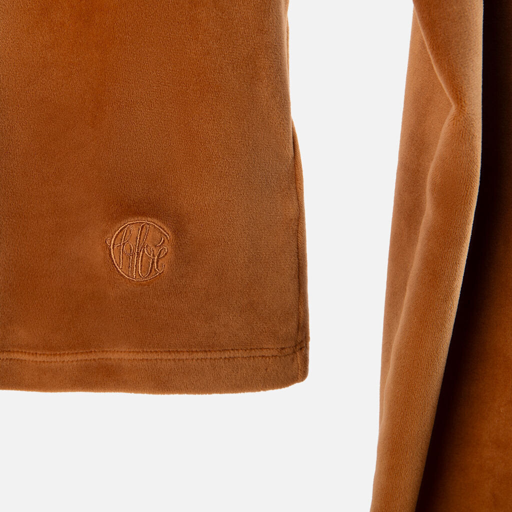Chloe Brown Velvet Long Sleeve Top