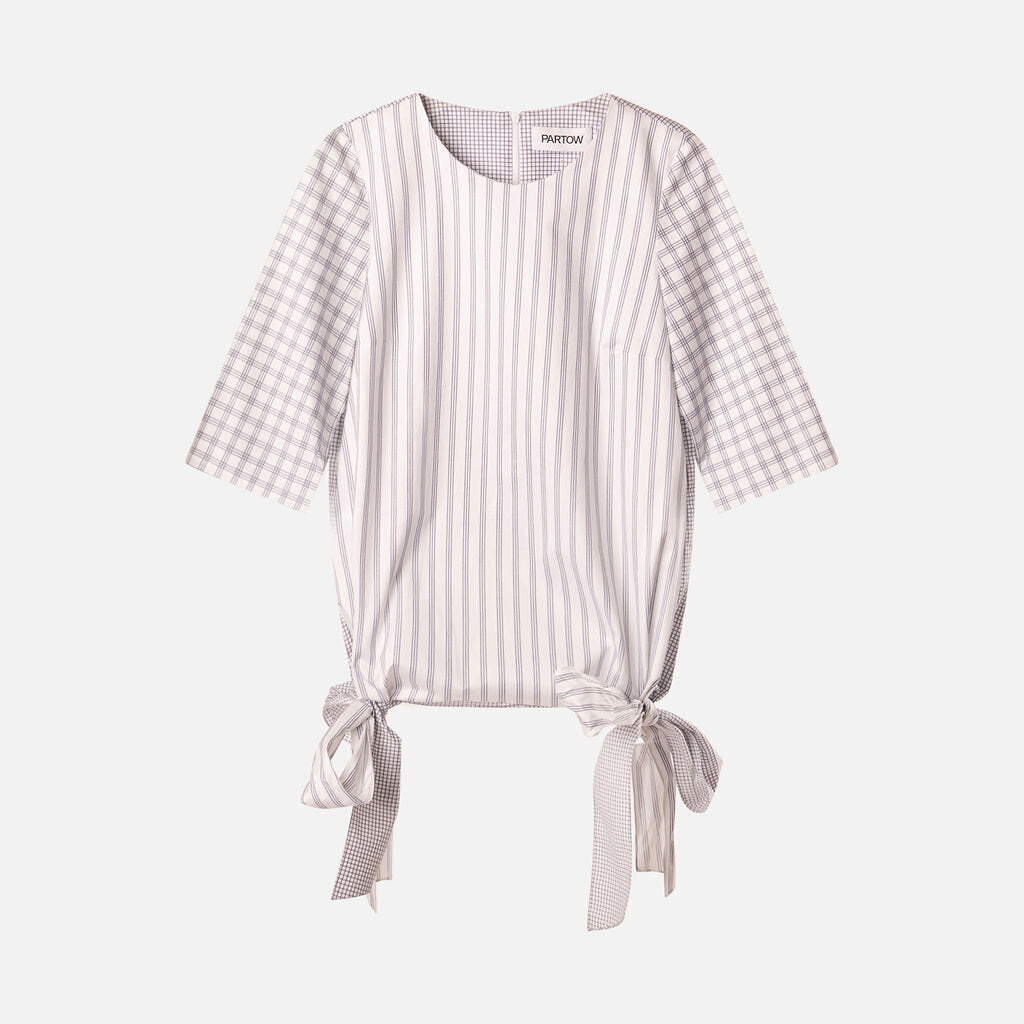 Partow Blue/White Plaid SS Top
