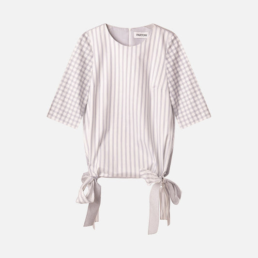 Partow Blue/White Plaid SS Top