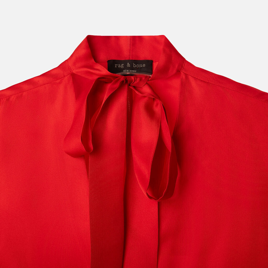 Rag & Bone Red Silk Top