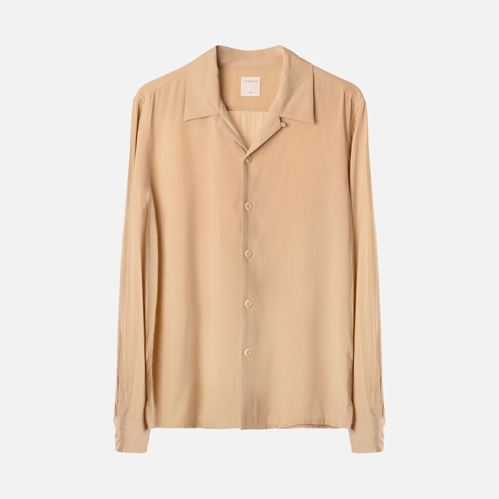 Sandro Beige Viscose Button Up Top