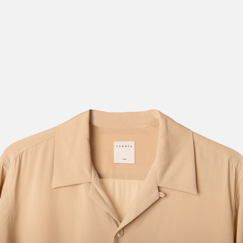 Sandro Beige Viscose Button Up Top