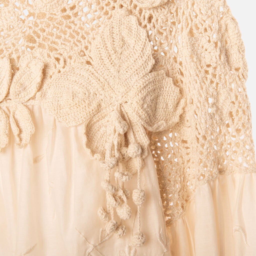 Ulla Johnson Beige Cotton Crochet Blouse
