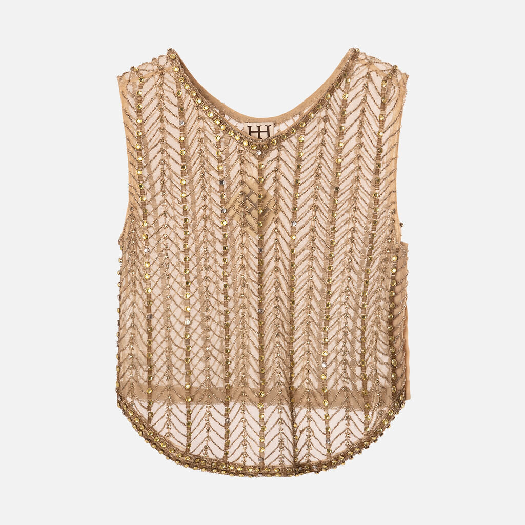 Haute Hippie Gold Sequin Tank
