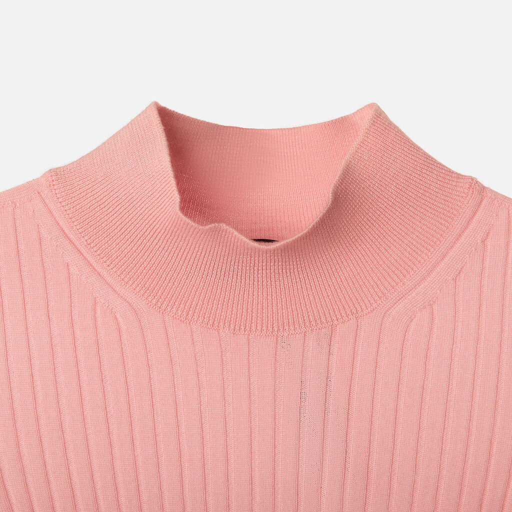 Versace Pink Wool Ribbed SS Sweater
