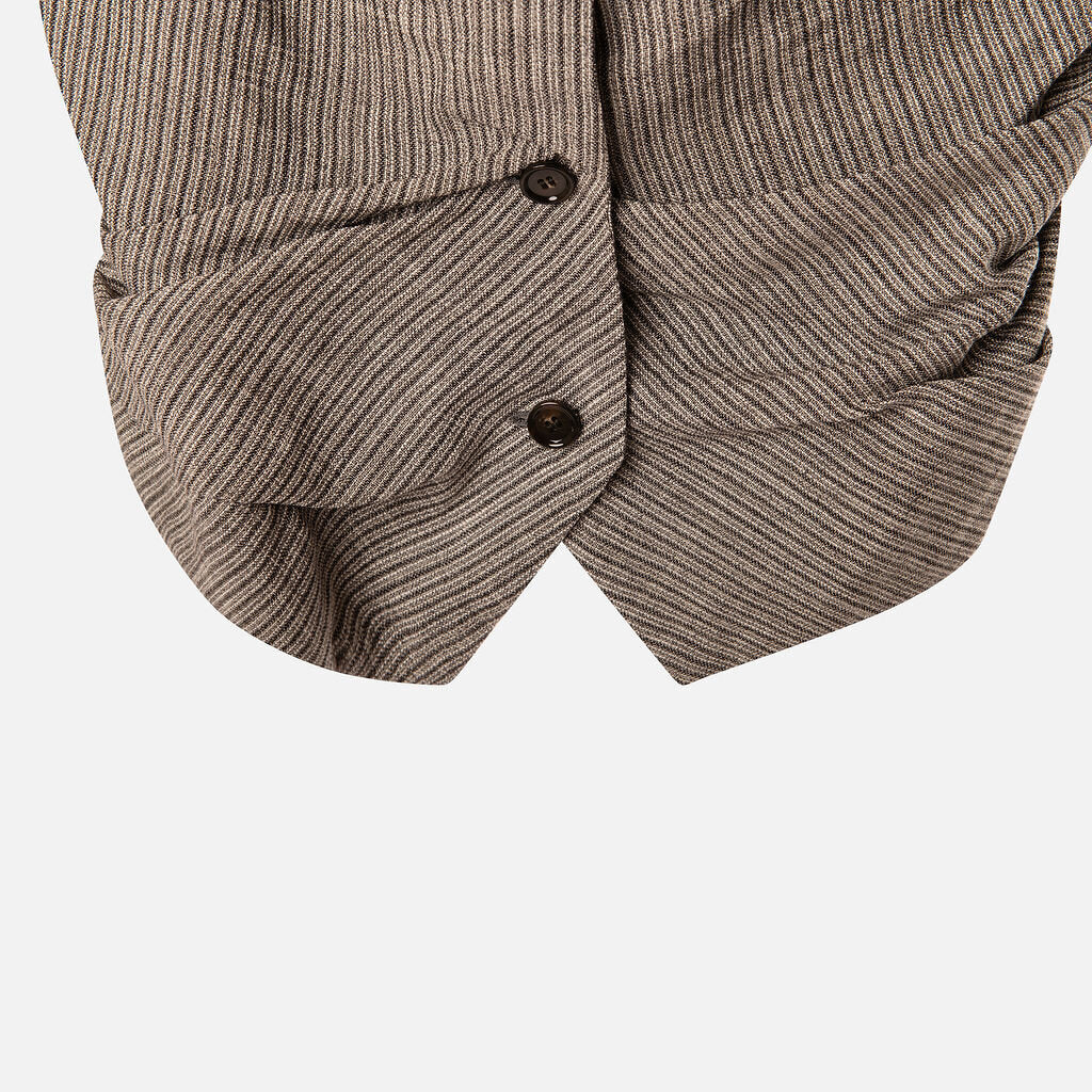 Acne Studios Gray Linen/Viscose Blend Ruched One Shoulder Vest