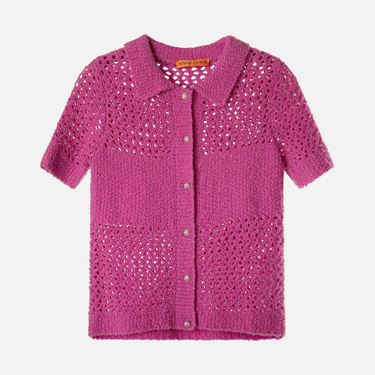 Stine Goya Purple Wool SS Cardigan