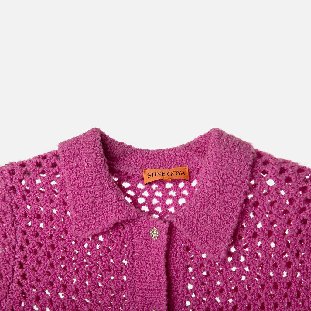 Stine Goya Purple Wool SS Cardigan