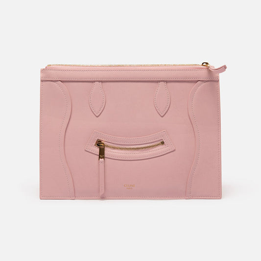 Celine Pink Glossy Calfskin Medium Pouch