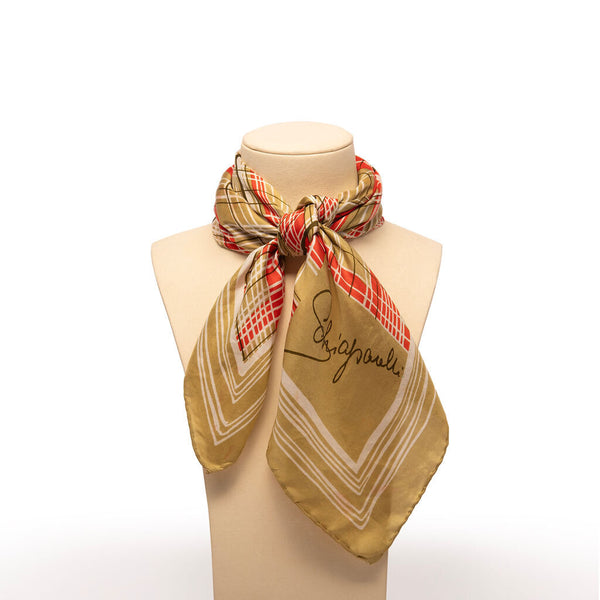 Schiaparelli Orange & Green Pattern Scarf