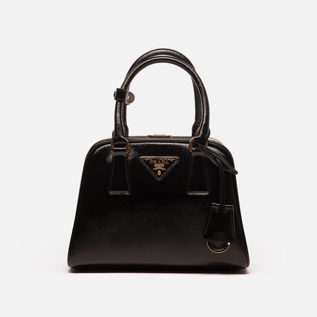 Prada Black Patent Saffiano Vernic Mini Bag