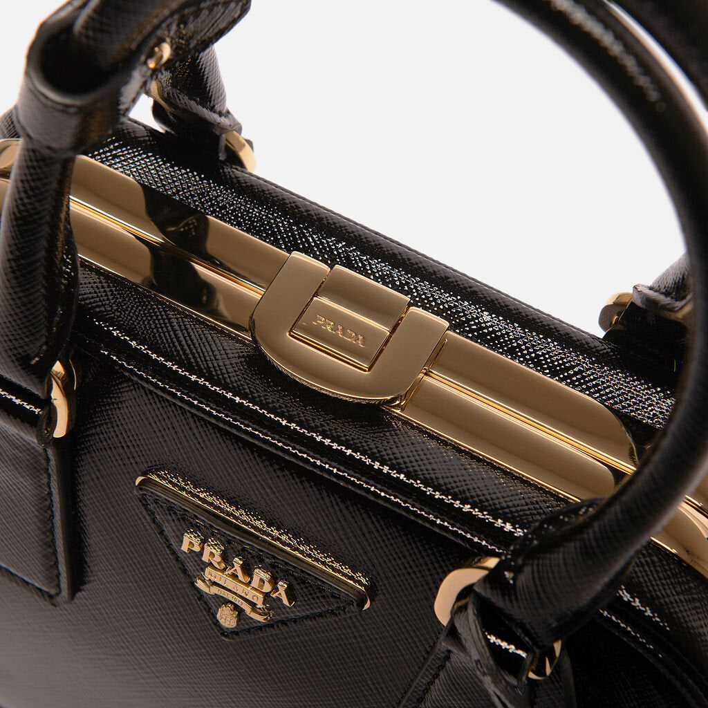 Prada Black Patent Saffiano Vernic Mini Bag