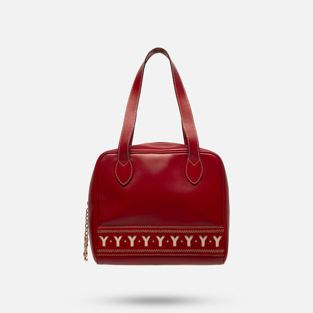 Saint Laurent Vintage Red & White "Y" 2Way Bag