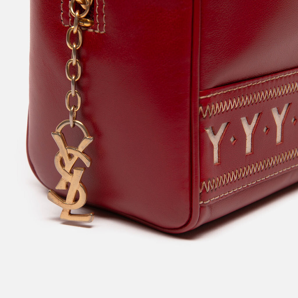 Saint Laurent Vintage Red & White "Y" 2Way Bag