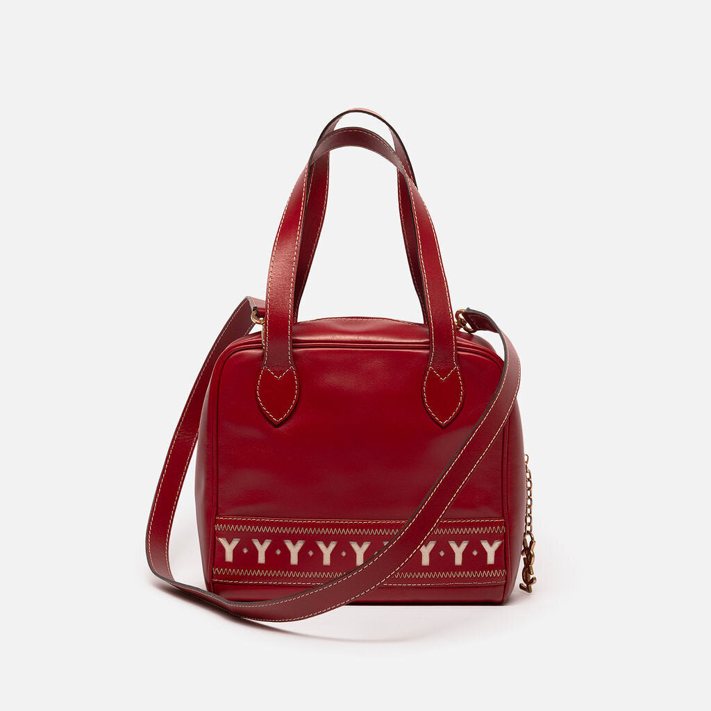 Saint Laurent Vintage Red & White "Y" 2Way Bag