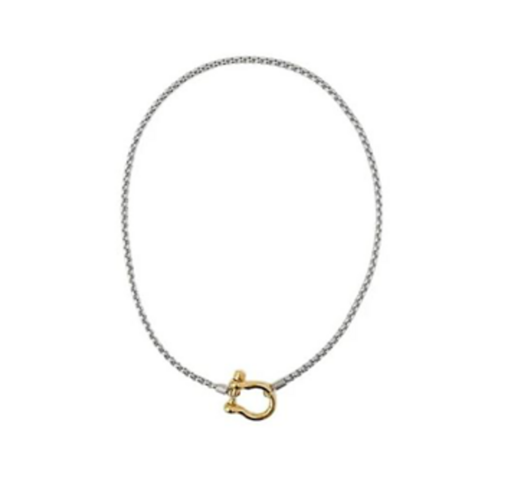 Carabiner horse Bit Wheat Chain | Two Tone