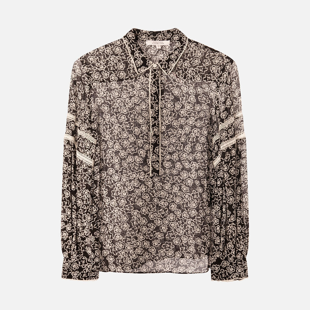 Dorothee Schumacher Black & White Floral Viscose Blouse