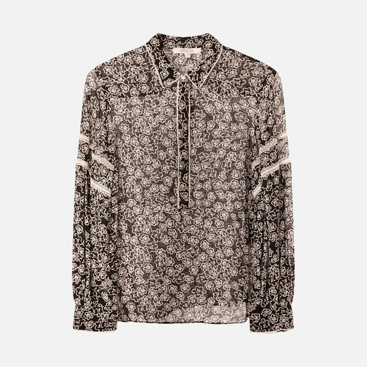 Dorothee Schumacher Black & White Floral Viscose Blouse